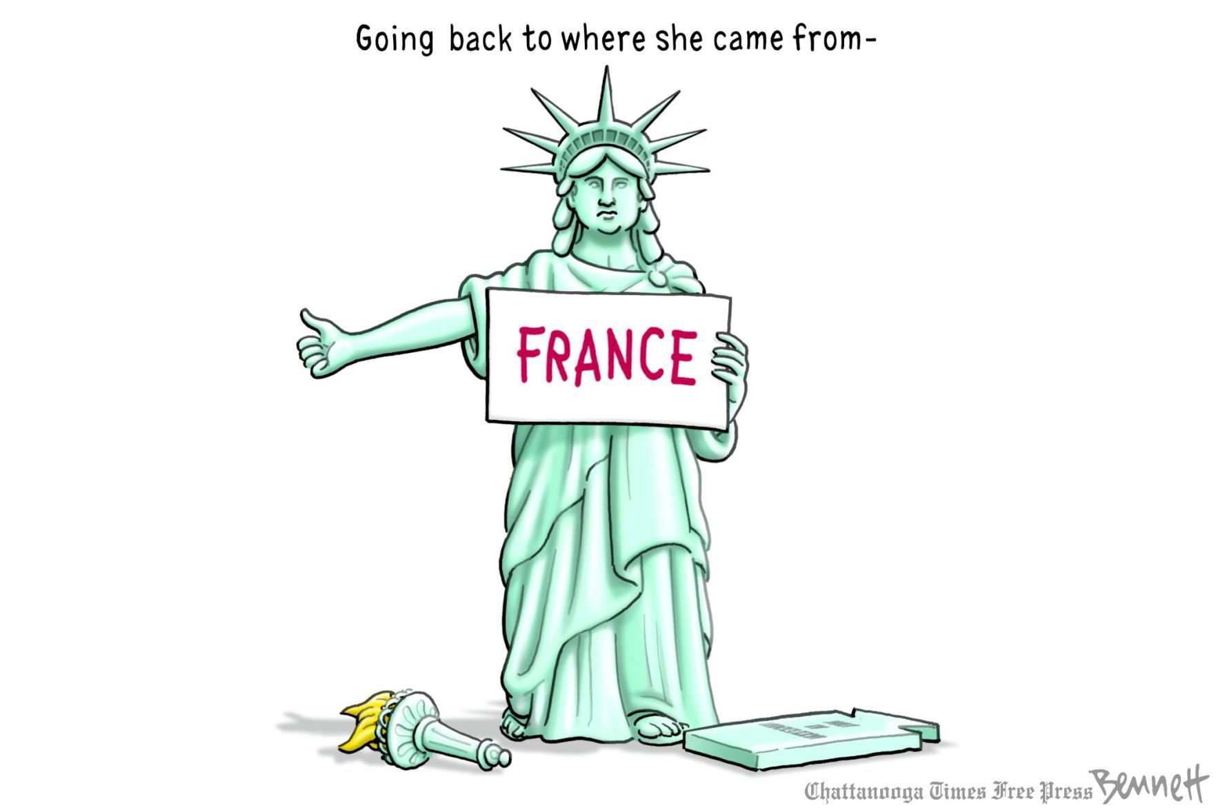 Bennett editorial cartoon